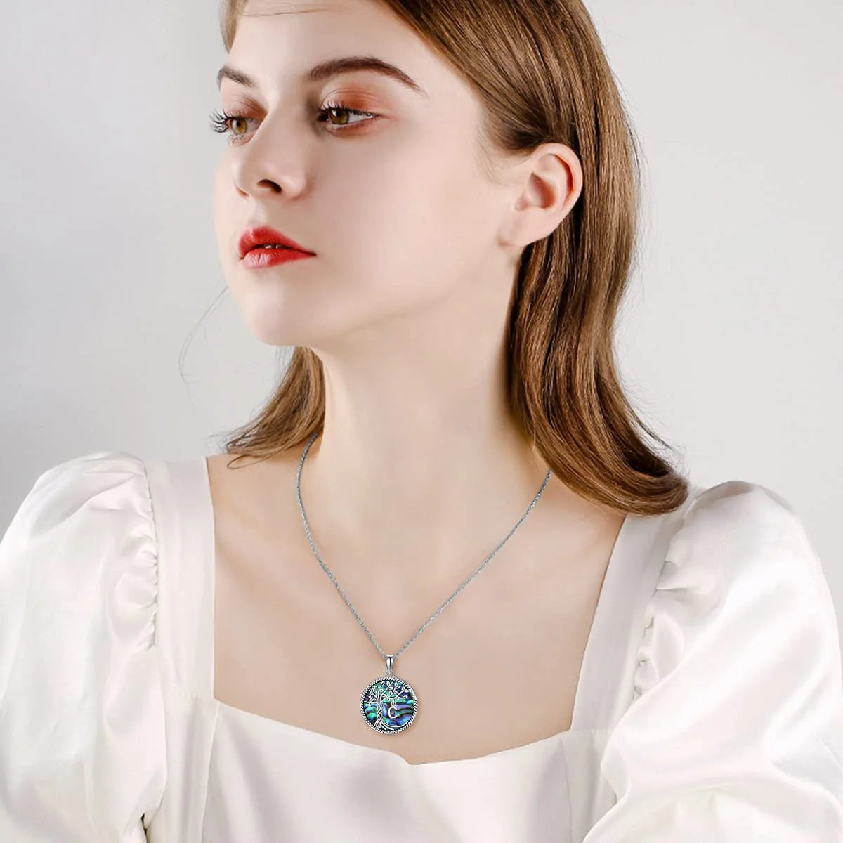 Graduation Gifts for Sisiter Tree of Life Necklace 925 Sterling Silver Initial T Letter Blue Crystal Pendant Necklace Jewelry Gifts for Women Daughter Girls Wife Friend Mom Birthday