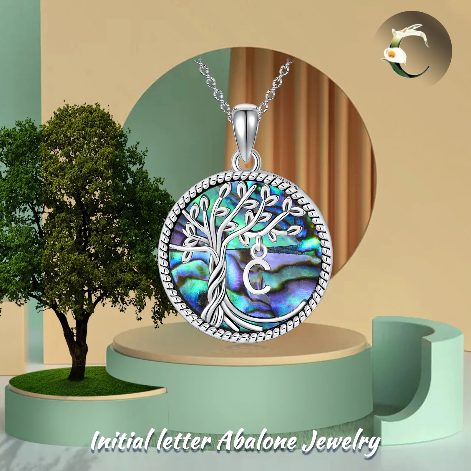 Graduation Gifts for Sisiter Tree of Life Necklace 925 Sterling Silver Initial T Letter Blue Crystal Pendant Necklace Jewelry Gifts for Women Daughter Girls Wife Friend Mom Birthday
